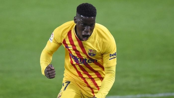 Selebrasi Ilaix Moriba setelah mencetak gol pertama untuk Barcelona (Foto: AFP/Ander Gillenea)