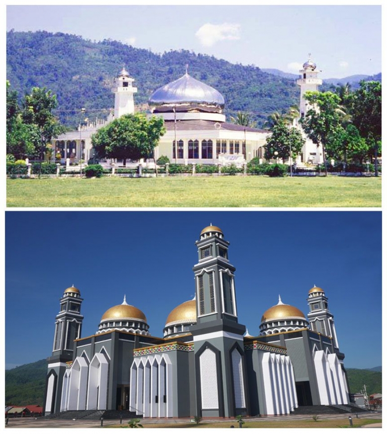 Masjid Agung At-Taqwa Kutacane, Dulu dan Kini (sumber gambar masjid lama : dodileuser)