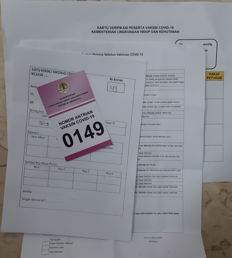 Nomor antrian dan formulir isian/dokpri