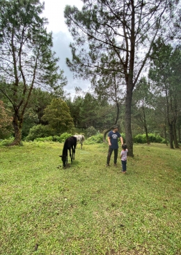 Bersama Kuda di Jungle Milk, Lembang. Sumber: dokumentasi pribadi.