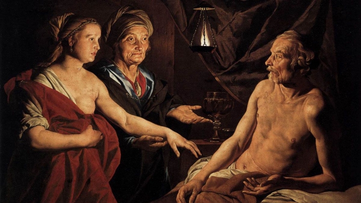 Lukisan Matthias Stom, Sarah Leading Hagar to Abraham (sumber: wikimedia.org)