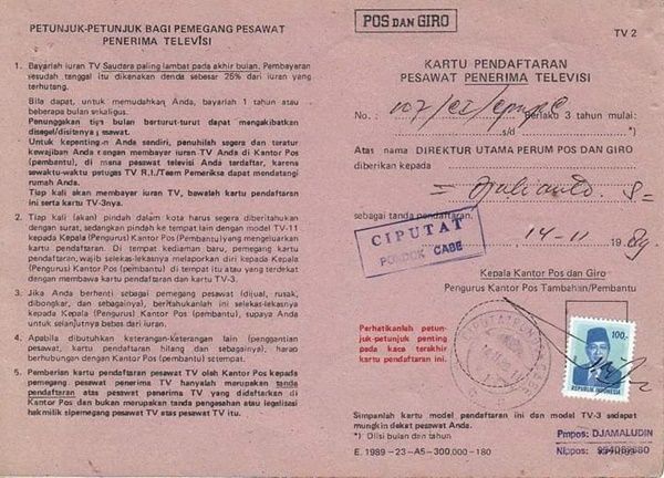 Bukti pendaftaran pesawat televisi (Dokpri)