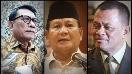 Kolase gambar, Moeldoko, Prabowo, dan Gatot via Tribunnews.com