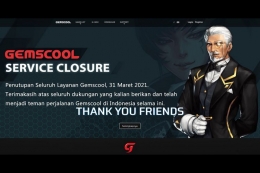 Gamescool, portal game online Indonesia, akan tutup akhir Maret 2021 (tangkapan layar dari gemscool.com)