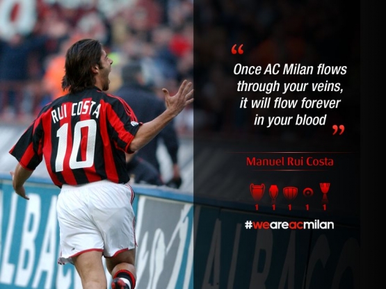 Quote Rui Costa soal Milan. | foto: Twitter @acmilan