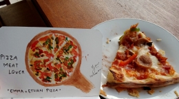 Pizza meat lover buat tangan Bagus (foto:ko in)