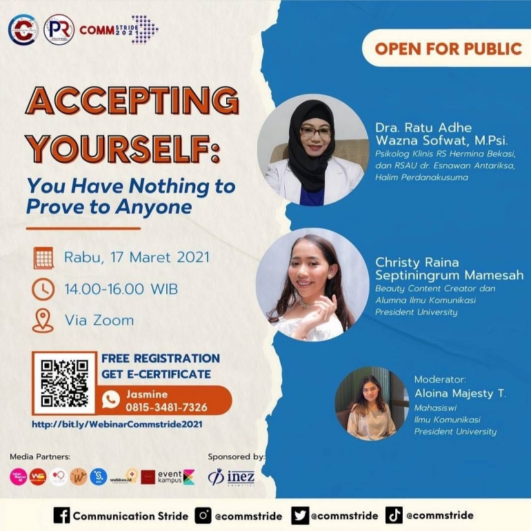 Poster Webinar Mental Health yang diselenggarakan oleh mahasiswa Ilmu Komunikasi President University-Dokumen Pribadi 