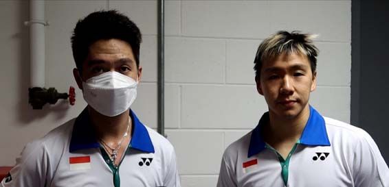 Pasangan ganda putra Indonesia, Marcus Gideon/Kevin Sanjaya harus merelakan harapan meraih gelar di All England 2021 pupus. Itu setelah tim Indonesia dipaksa mundur dari turnamen/Foto: badmintonindonesia.org