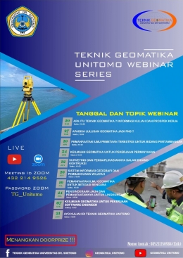 Poster kegiatan webinar prodi Teknik Geomatika Unitomo