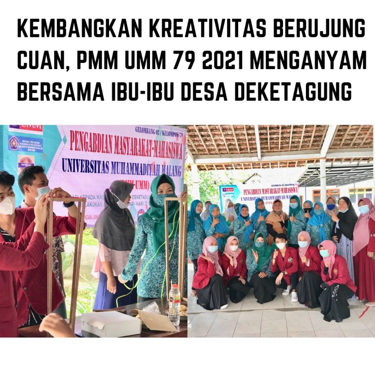 PMM UMM 79 2021 MENGANYAM BERSAMA IBU-IBU DESA DEKETAGUNG UNTUK MENGEMBANGKAN KREATIVITAS/dokpri