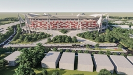 Begini rencana penampakan wajah stadion berstandar FIFA yang akan dibangun di lokasi bekas Stadion Mattoangin kota Makassar/Ft: Ist