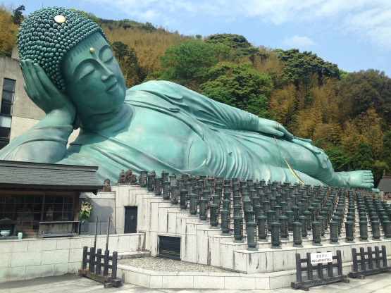 Patung Buddha di Kuil Nanzoin, Sasaguri, Fukuoka (Foto oleh Sayumi via pinterest.cl)