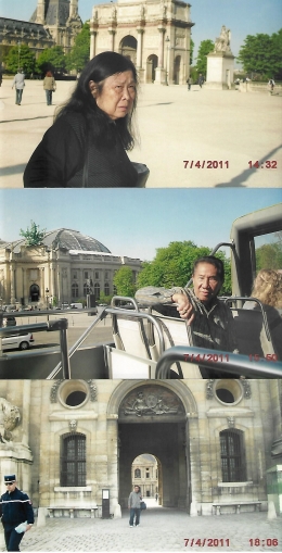 berfoto sambil naik bus On -off di Paris(dok pribadi)