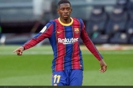 Pemain bintang Barcelona, Ousmane Dembele (Foto: Reddupates via Bolasport).
