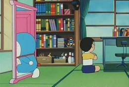 Ilustrasi pintu kemana saja di dalam cerita Doraemon (sumber: today.line.me)
