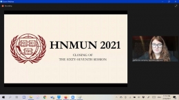 Acara penutupan HNMUN 2021 (Sumber: Dokumentasi penulis)