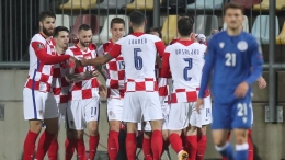 Kroasia merayakan gol ke gawang Cyprus. (via espn.com)