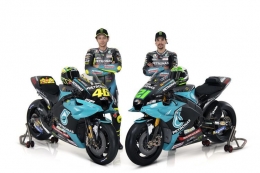 Rossi dan Franco Morbidelli. Gambar: Dok. Sepang Racing Team via Kompas.com