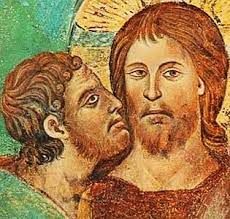 Lukisan Yudas Iskariot yang hendak mencium Yesus. (MirificaNews)