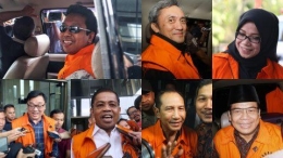 Senyum sejumlah para tersangka koruptor saat digelandang oleh KPK. | Foto: kumparan.com