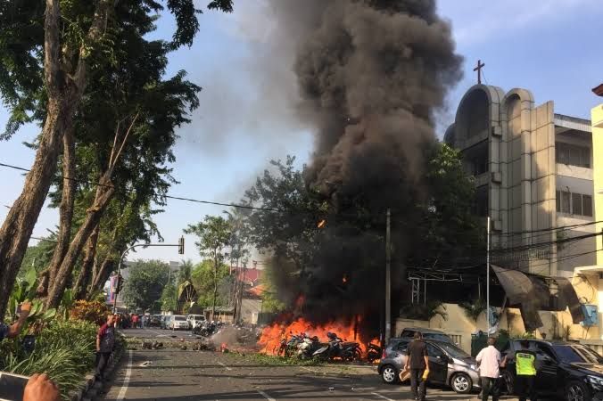 Aksi Teror di Salah Satu Gereja. Sumber Okezone News