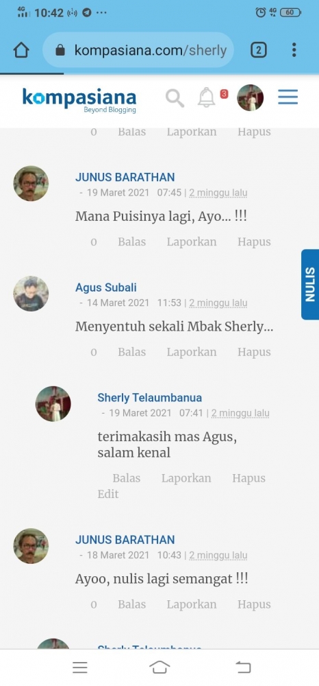 Hasil screenshot Kompasiana