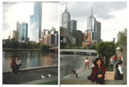 Dokumentasi pribadi | Aku dan kelurgaku dengan latar belakang CBD Melbourne yang cantik ....