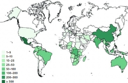 Edible insect diseluruh dunia. Sumber: Jongema 2012 