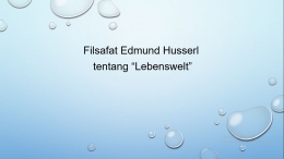 Filsafat Husserl Tentang 