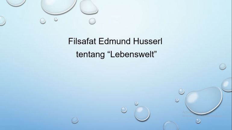Filsafat Husserl Tentang 