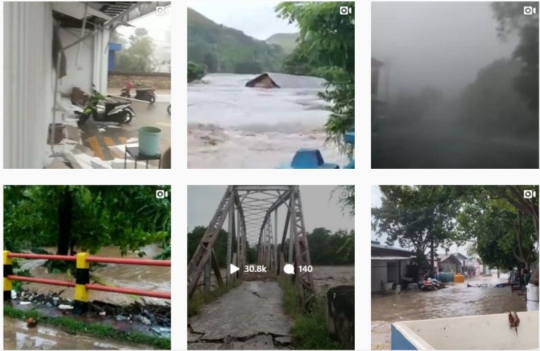 Potongan dampak Siklon Tropis Seroja di sejumlah wilayah di NTT: www.instagram.com/kupang.now