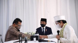 Jokowi menjadi saksi pernikahan Atta-Aurel (Foto: Biro Setpres).