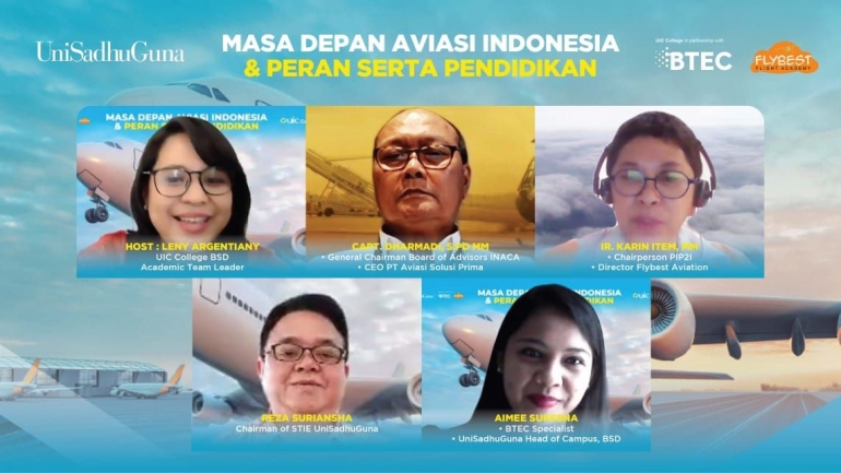 Acara diskusi daring Masa Depan Aviasi Indonesia dan Peran Serta Pendidikan. Sumber: flybest