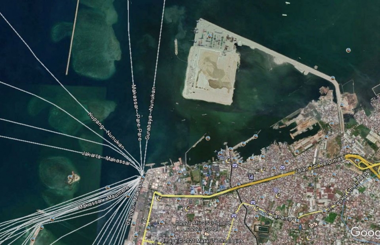  Gambar 1. Makassar New Port-Sumber: Google Earth, 30 Maret 2021