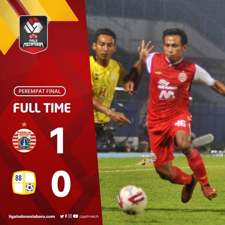 Persija Jakarta VS Barito putera (1 - 0) / Foto : Twitter/@Liga1match