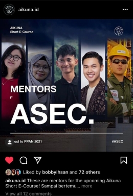 Para Mentor ASEC.Sumber:Tangkapan Layar Akun Instagram @aikuna