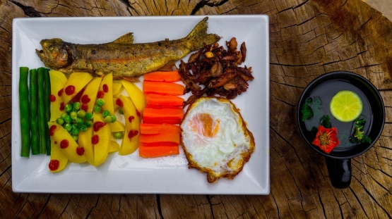 Ikan dengan telur dengan karbohidrat ringan bisa jadi menu buka puasa ideal (MOISES LAZO/Pixabay)