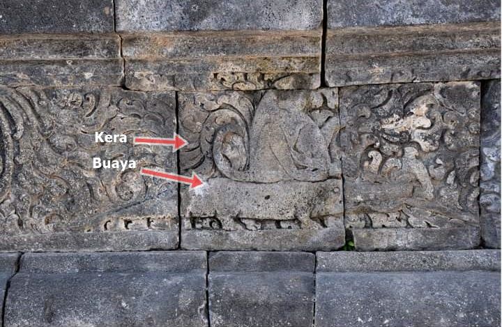 Relief kera dan buaya pada Candi Sojiwan (Foto: Andre/balarjogja)