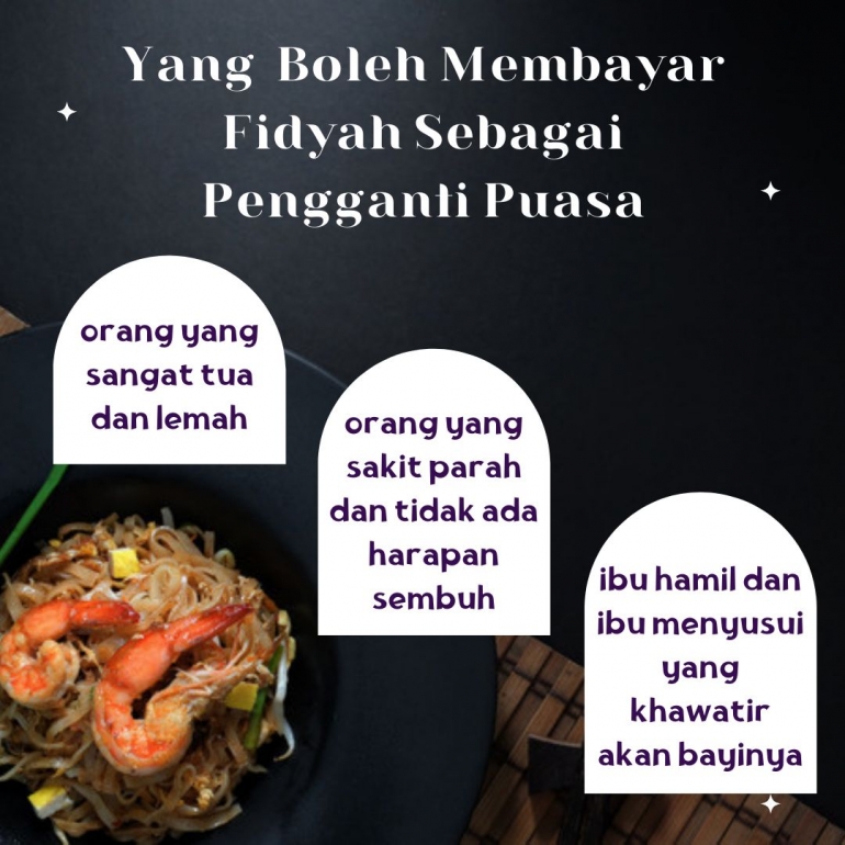 Kelompok orang yang boleh membayar fidyah sebagai pengganti puasa Ramadan (ilustrasi diolah pribadi)