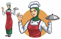 Muslimah memasak. Sumber : freepik.com
