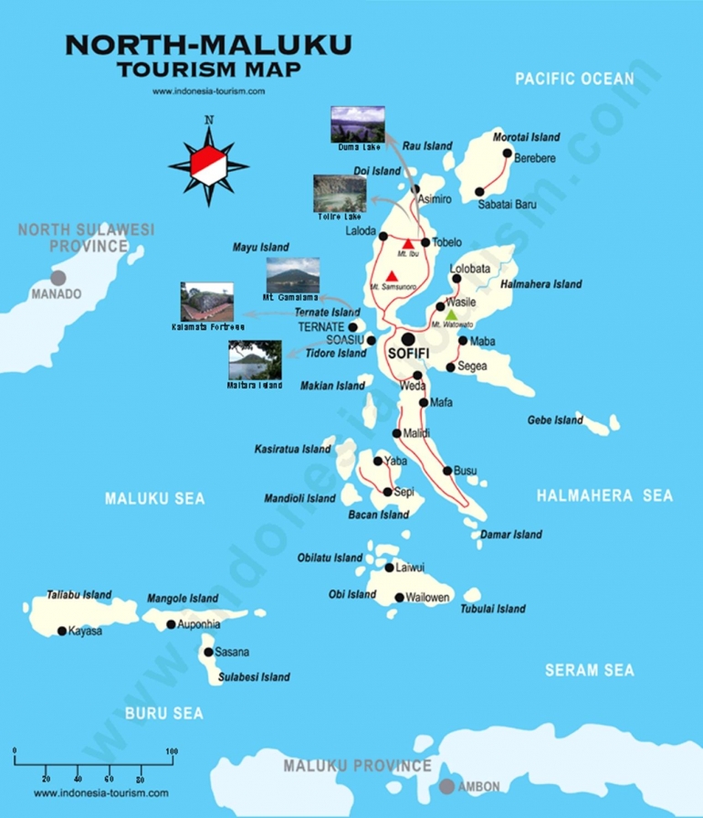 Peta Provinsi Maluku Utara. Sumber: www.indonesia-tourism.com
