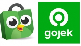 Ilustrasi: Logo Tokopedia dan Gojek (kr-asia.com)