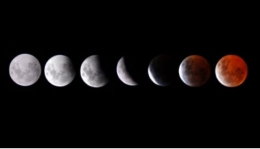 (Foto kombinasi gerhana bulan yang terjadi pada tahun 2007 terlihat di Nairobi, Kenya. AP/Akmal Rajput