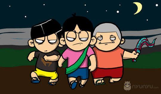 Ilustrasi perang sarung. (Kaskus)&nbsp;