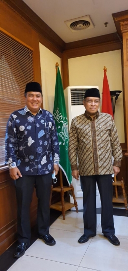 Foto J.Osdar - Ketua umum PBNU KH Said Aqiel Siroj dan Sekjen PBNU di Kantor Pusat PBNU, Jakarta, 13 Maret 2021 