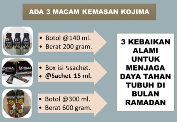 3 model kemasan KOJIMA (Sumber: Tokopedia/diolah)