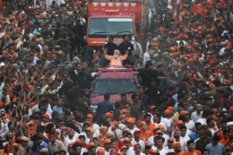 Perdana Menteri Nahendra Modi yang sibuk kampanye ditengah lonjakan kasus Covid-19 di India | Foto diambil dari IDNTimes