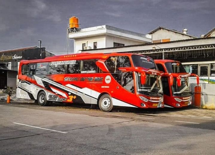 2 unit bus Sindoro Satriamas sedang terpakir / Sumber: instagram.com/sindoro_satriamaslovers