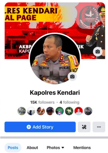 Foto : Gambar Akun Fanpage Kapolres Kendari