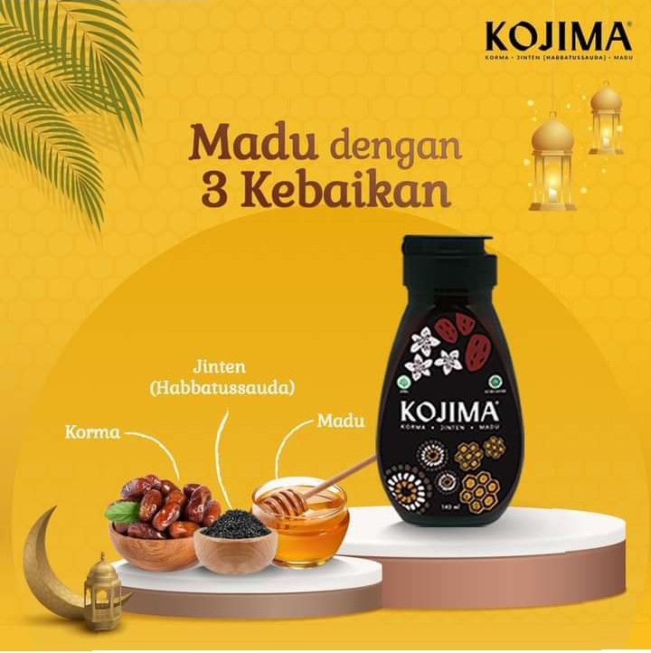 Screenshot KOJIMA, Madu dengan 3 kebaikan yaitu korma, jinten (habbatussauda), dan madu dari laman FB Kojima by Deltomed